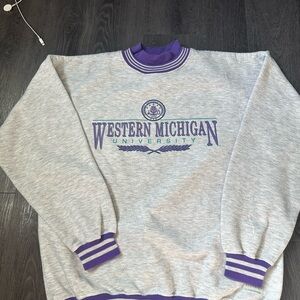 Vintage Western Michigan University Gray and Purple Sweatshirt